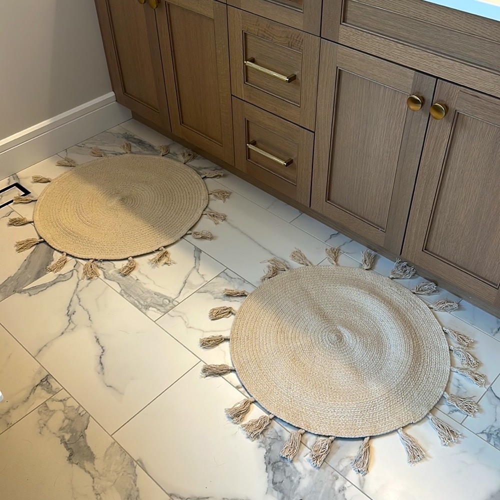 Set of 2 - Round Tassel Bath Mat